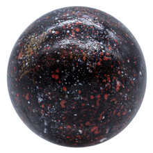 One Red Black Speckled Glass Or Ceramic Marble Or Ball