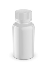 Wall Mural - White medical bottle mockup template isolated on white. 3D rendering.