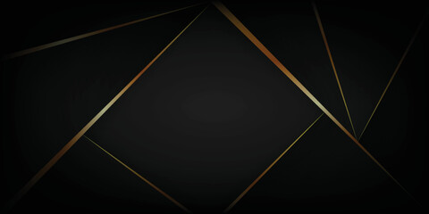 Wall Mural - Luxury abstract black background with golden line