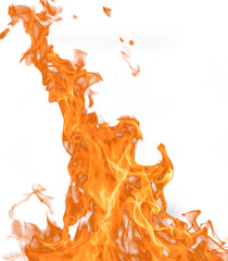 realistic Flames of fire on transparent background