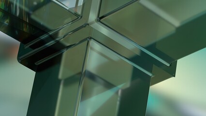 Wall Mural - green transparent glassy cubes extruded Abstract, dramatic, passionate, luxurious and exclusive 3D rendering graphic design elemental background material