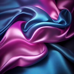Dark blue purple pink silk satin. Abstract elegant background for design. 