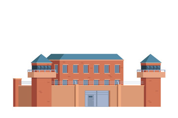 Prison buildings for city illustration