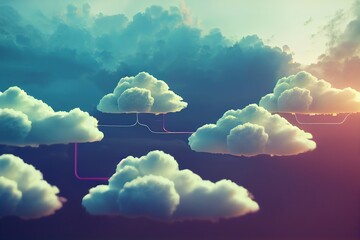 the concept of downloading an information network for storing data in the cloud