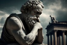 Classic, Thinking Statue Of Socrates, The Ancient Greek Philosopher.
