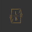 © mia - LB initial monogram wedding with creative square line