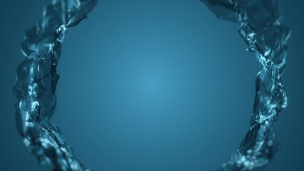 Wall Mural - ring of water flowing background loop/ 4k animation of an abstract ring of water fx flowing texture 