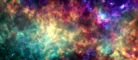 Wall Mural - a very colorful space filled with lots of stars, fantastic background. book or game digital illustra