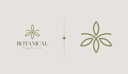 Leaf Flower Tree monoline. Universal creative premium symbol. Vector sign icon logo template. Vector illustration