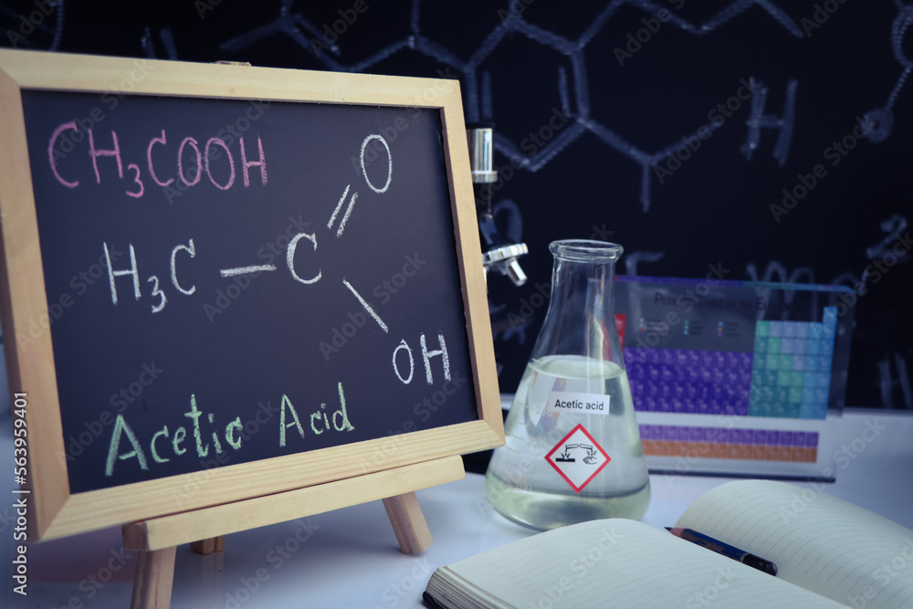 acetic acid and symbol structural formula chemical