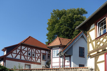 Canvas Print - Fachwerkhaeuser in Zwingenberg