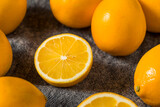 Fototapeta  - Homemade Organic Yellow Meyer Lemons