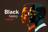 Fototapeta Kawa jest smaczna - African American History or Black History Month. USA and Canada. African man with text black history month art