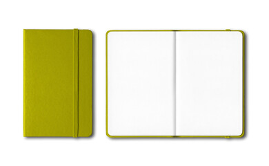 Sticker - Olive green closed and open notebooks isolated on transparent background