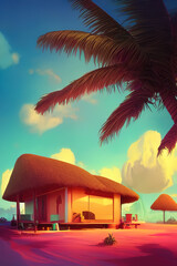 Wall Mural - beach hut