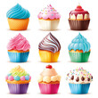 Cupcakes Icons Bäckerei – Generative AI