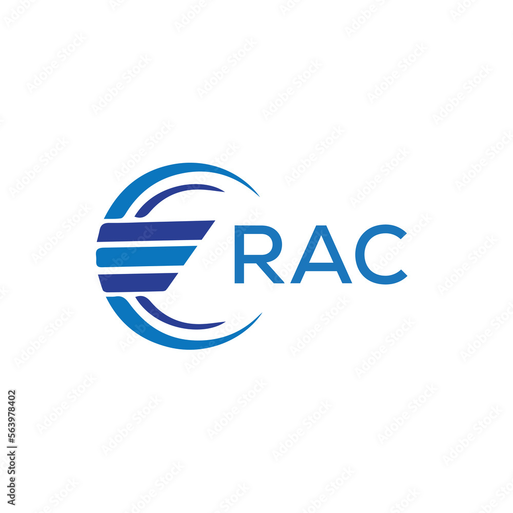 Designed By Rac RAC letter logo. RAC blue image on white background. RAC vector logo ...