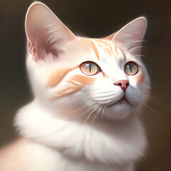 Wall Mural - Generative AI: cute exotic pink fantasy cat in pastel colors