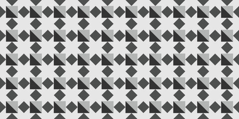 Wall Mural - Black and white diamond triangles seamless pattern