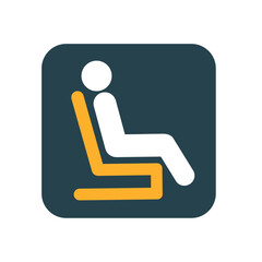 Sticker - reclining chair signal square