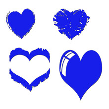 Set Of Blue Hearts