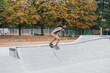 © Amparo Garcia - Hispanic girl doing skateboard tricks at a skate park in Berlin