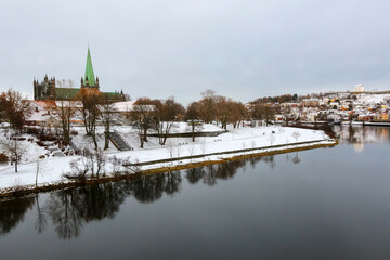 Canvas Print - River Nidelva in Trondheim, Norway