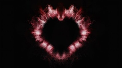 Fototapete - Watercolour splashes heart on black paper background. Loop Animation