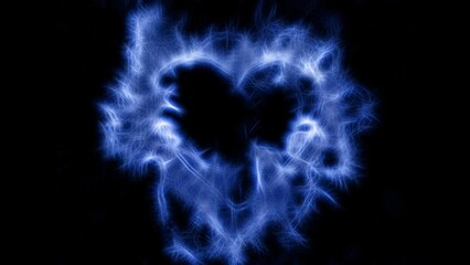 Aufkleber - Watercolour splashes heart on black paper background. Loop Animation