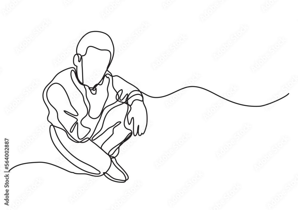 continuous line drawing vector illustration with FULLY EDITABLE STROKE ...