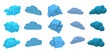 © kseniyaomega - Set of isometric voxel clouds  - 3D pixel art elements collection