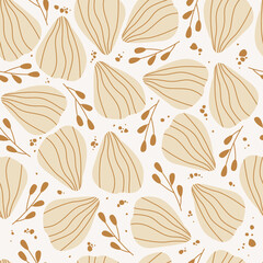 Naklejka na meble Floral pattern in beige tones seamless background for fashion prints, graphics, backdrops, wallpapers, packaging and crafts