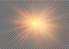 Vector Transparent Sunlight Special Lens Flash Light Effect.front Sun Lens Flash.