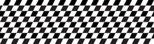 Rally Flag Seamless Texture. Chess Background Pattern. Black And White Square