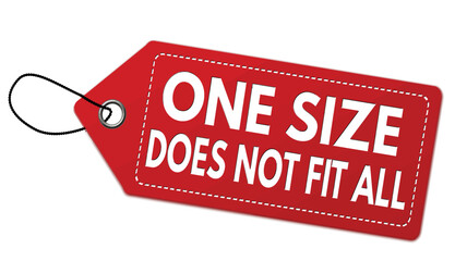 one size does not fit all red label or price tag
