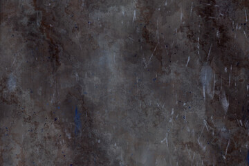 Wall Mural - Dark marbled paper textured design with mist dirty parts. Dust overlay splatter texture. Dirty splattered brown watercolor drips. Black Friday or Halloween wallpaper sprayed paper effect	