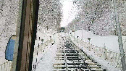 Sticker - Winter funicular, Kyiv, Ukraine