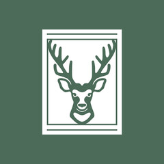 Wall Mural - Deer face symbol