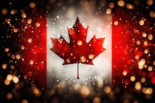 Canada Flag Bokeh Background