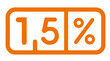 Znak graficzny przedstawiajacy półtorej procent podatku - 1,5 %