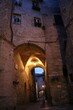 Archway in Assisi at night, Umbria Italy
