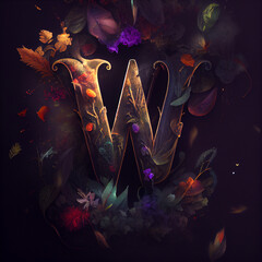 Wall Mural - The beauty of letter W in tonal colors