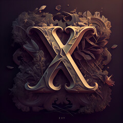 Wall Mural - The beauty of letter X in tonal colors