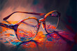 glasses art oil painting colorful