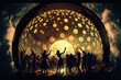 Sacred gathering full moon expansion and ecstatic dance. Generative AI