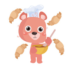 Sticker - Flat Cute Bear illustration suitable for kid design