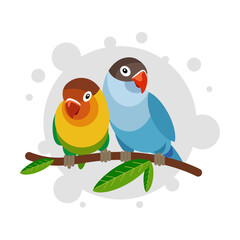  Love bird cartoon character illustration