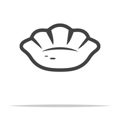 Wall Mural - Half moon dim sum outline icon transparent vector isolated