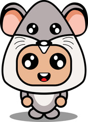Canvas Print - cartoon character vector illustration of cute rat animal mascot costume