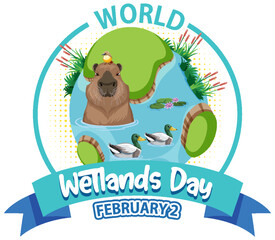 Sticker - World wetlands day on February icon